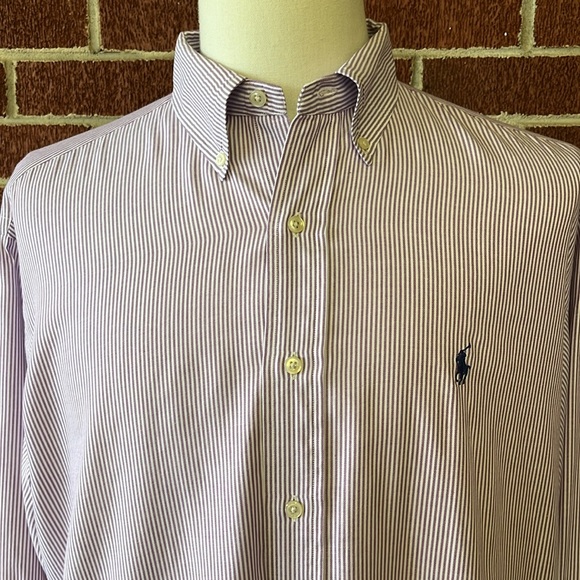 Ralph Lauren Other - Ralph Lauren "Yarmouth" Light Comfy Raspberry & White Button-Down L/S Shirt 16.5